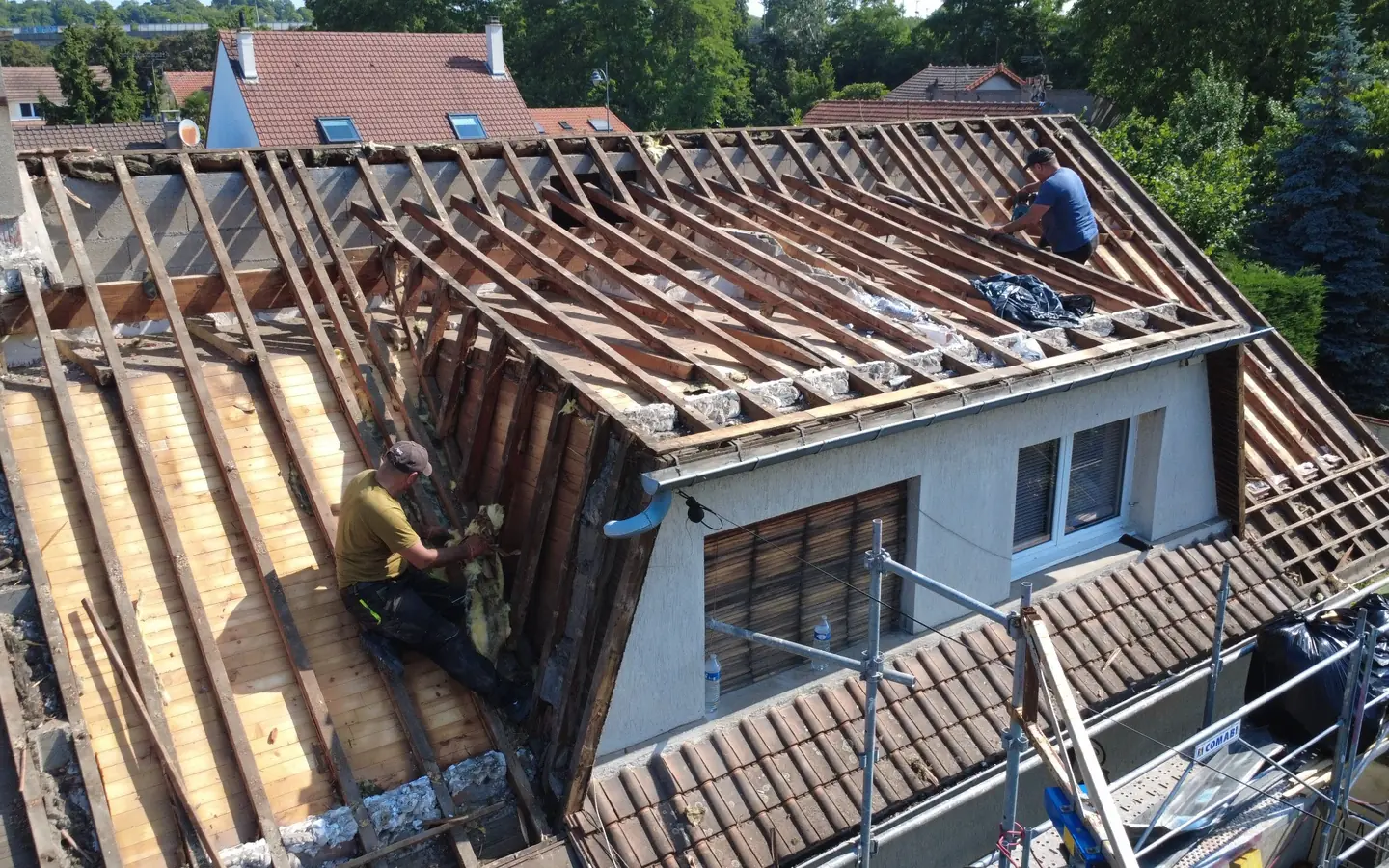 Charpente découverte pendant une rénovation complète